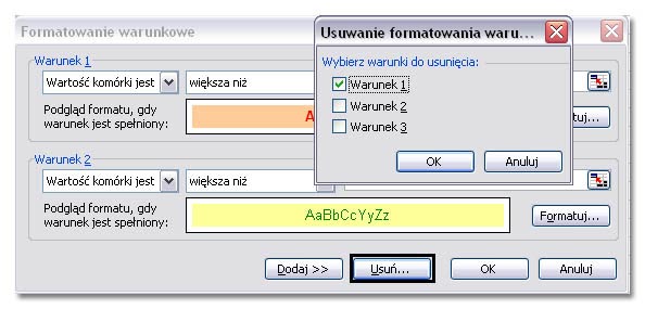 Formatowanie warunkowe