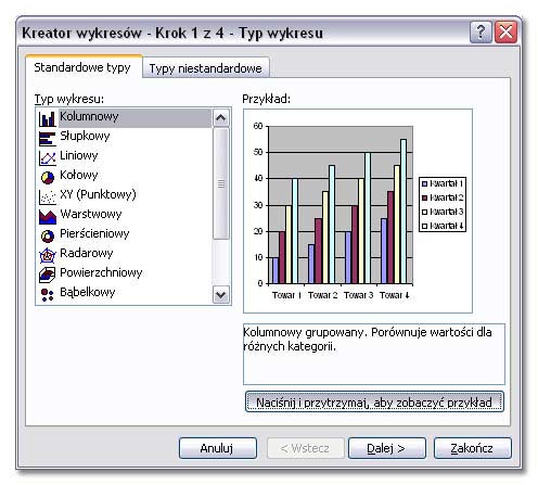 Tworzenie wykresów w Excelu
