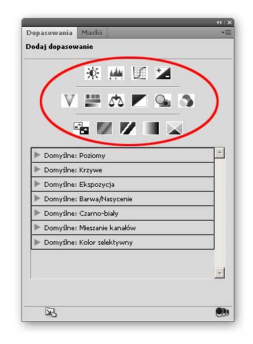 Photoshop CS4 - paleta Dopasowania