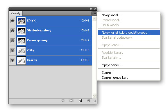 Photoshop - dodatkowy kolor w projekcie