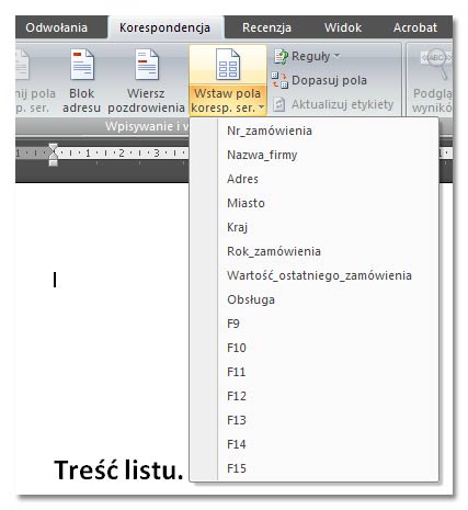 Korespondencja seryjna - word 2007