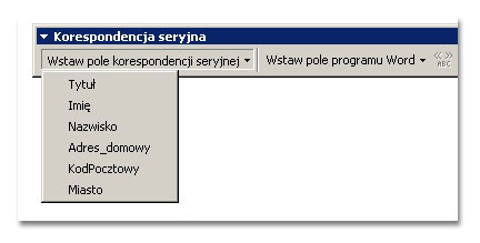 Korespondencja seryjna - word 2000