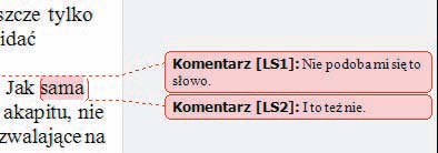 Komentowanie tekstu